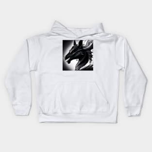 Black Dragon - Fantasy Creatures Kids Hoodie